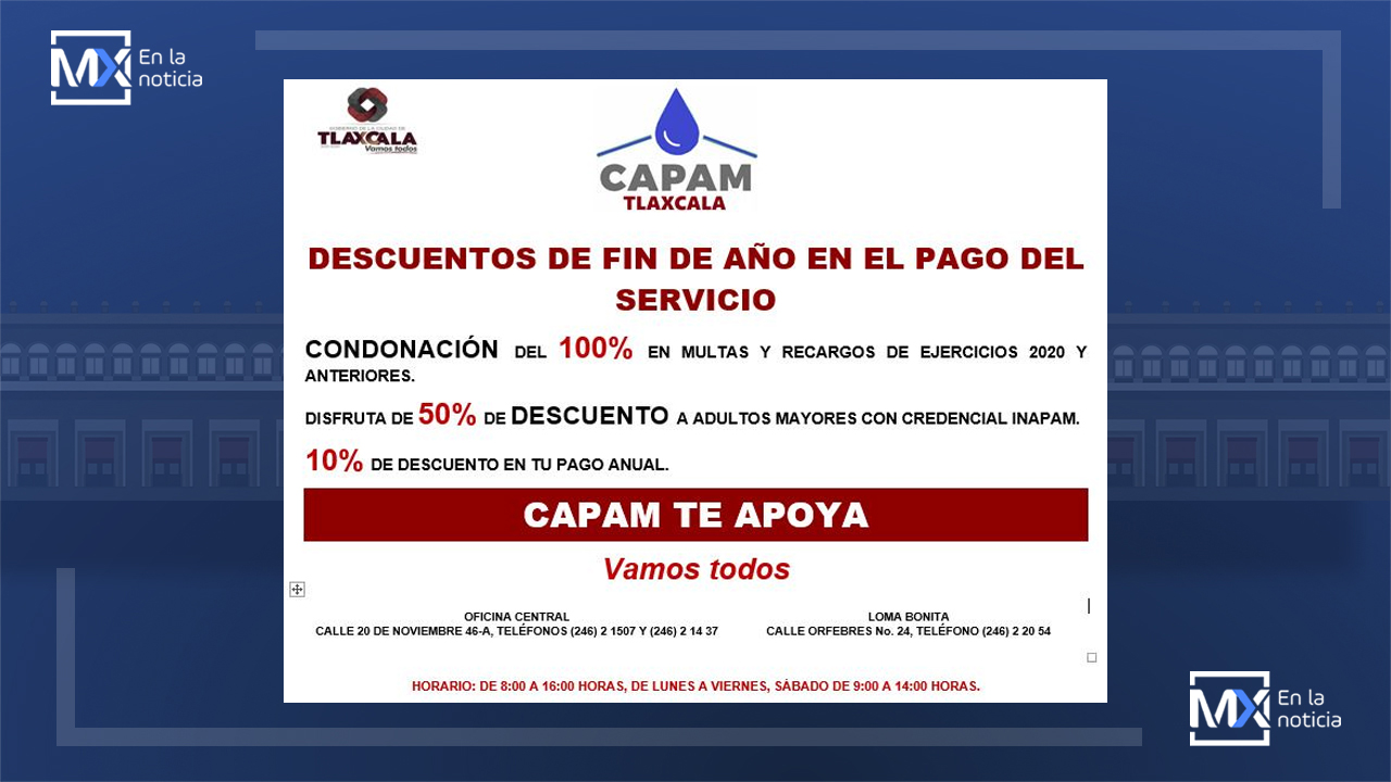 Otorga CAPAM descuentos de fin de año