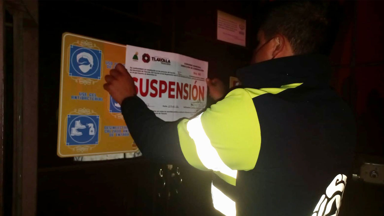 Ayuntamiento de Tlaxcala verifica que establecimientos cumplan con cierre obligatorio ante contingencia