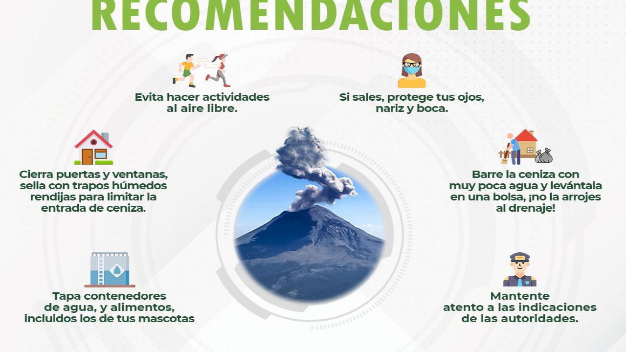 El gobierno de Huamantla llama a la prevención ante emisión de ceniza volcánica