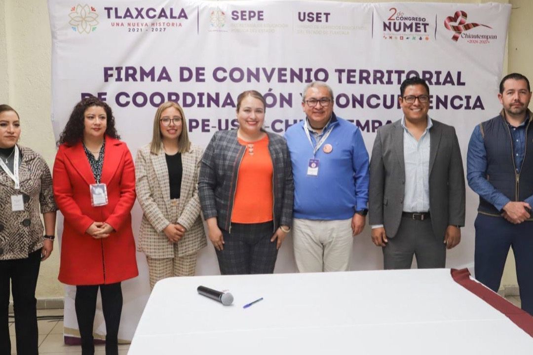 Firma Chiautempan convenio territorial y de concurrencia con la SEP estatal