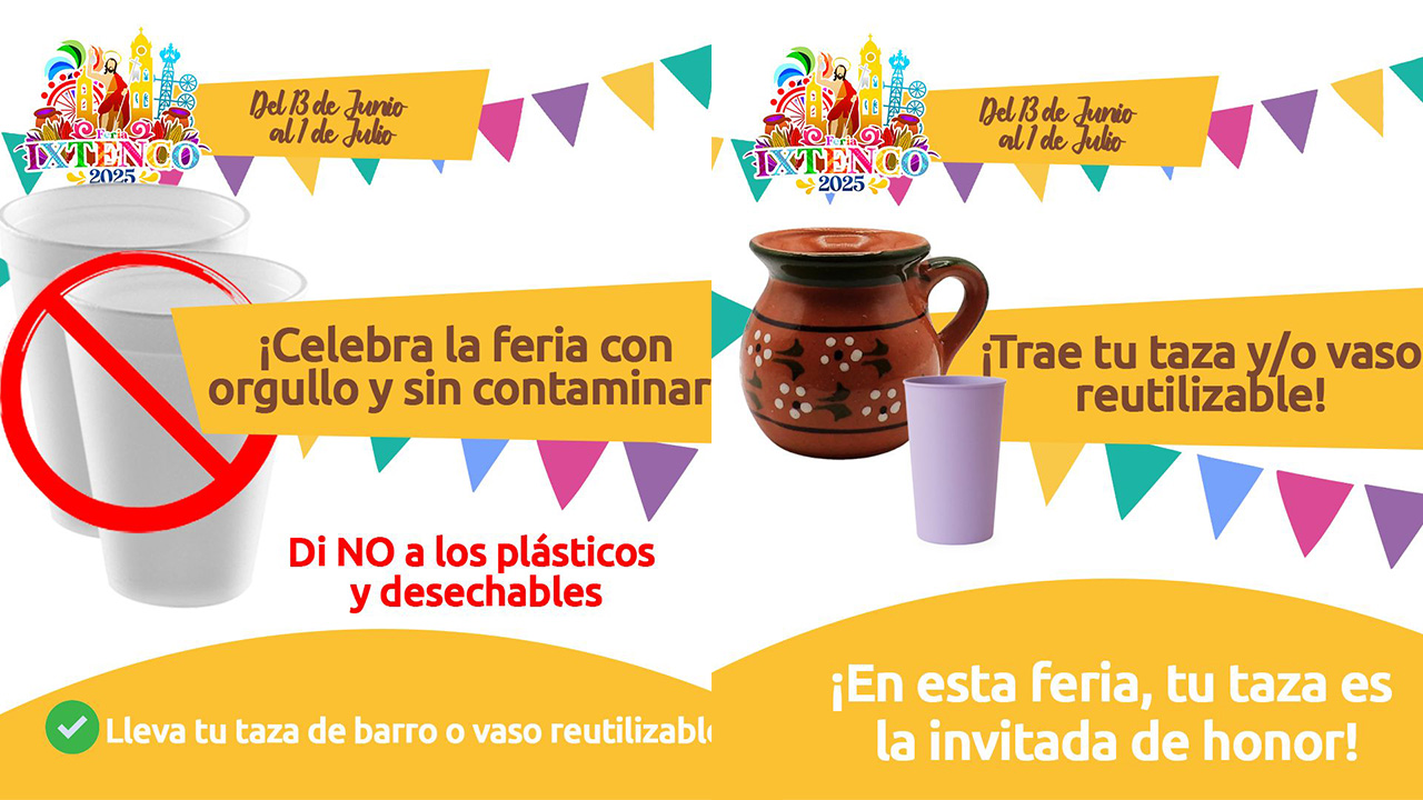 Gobierno de Ixtenco y mayordomías impulsan campaña para reducir uso de plásticos durante la feria 2025