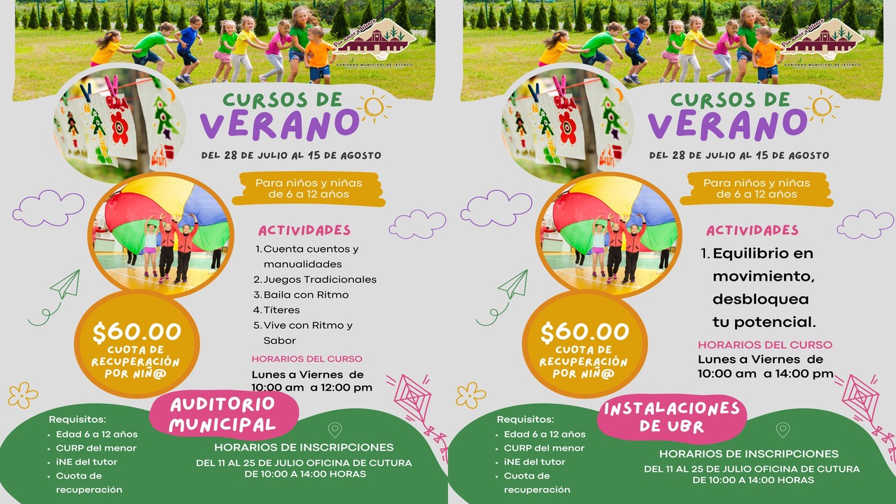 Anuncian Cursos de Verano 2025 con temáticas variadas para niñas y niños en Ixtenco