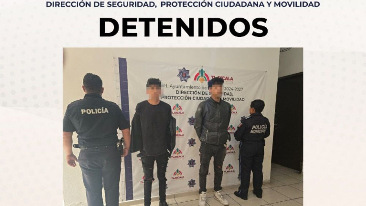Policía municipal de Tlaxcala retira de las calles a dos sujetos señalados como presuntos delincuentes
