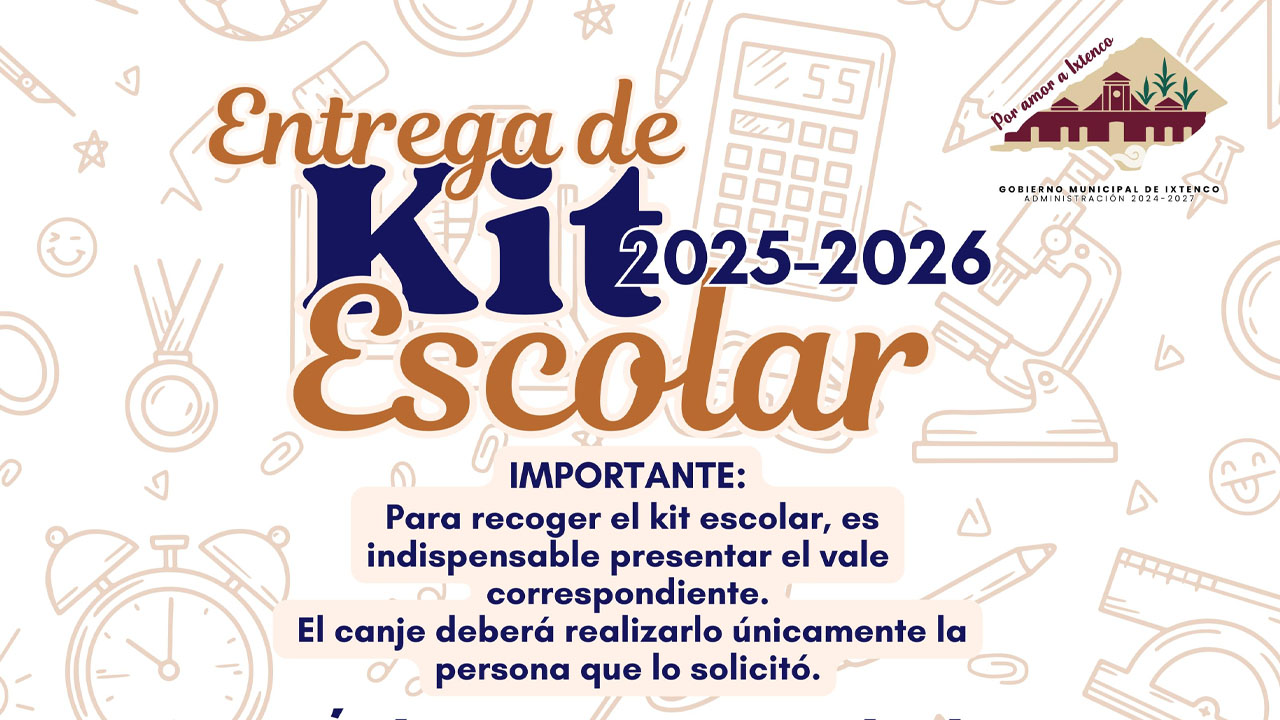 Este domingo 3 de agosto, Gobierno de Ixtenco entregará más de mil kits escolares a estudiantes de nivel básico