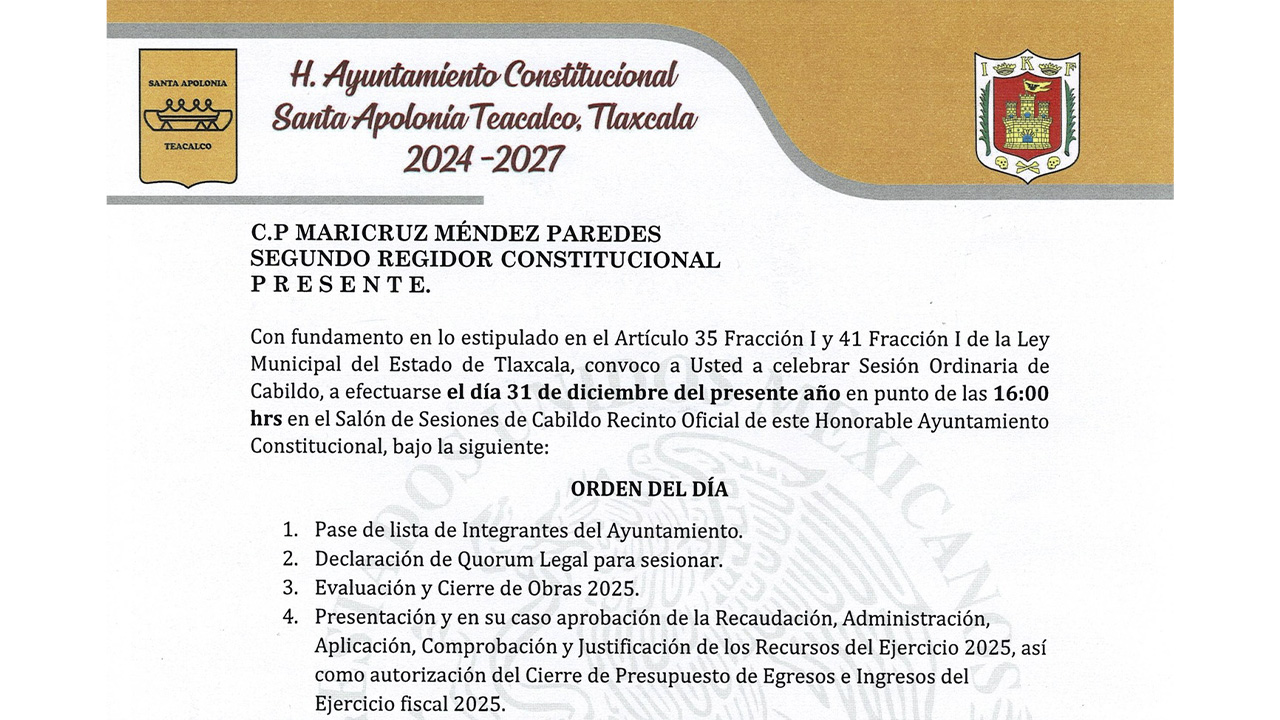 Con sobreejercicios y gastos sin comprobar en concluye 2025 Arturo Macuitl en Santa Apolonia Teacalco