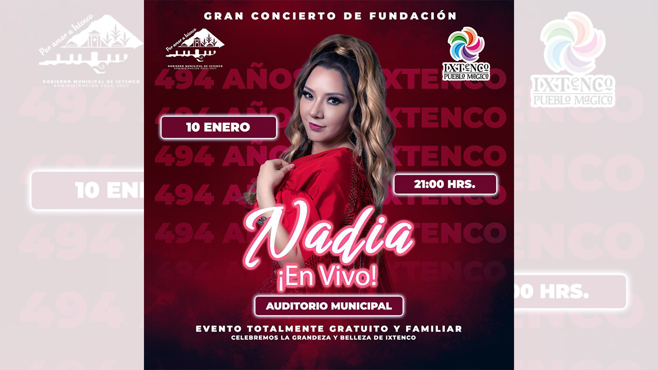 Nadia, la nominada al Grammy, dará un concierto para celebrar los 494 años de la fundación de Ixtenco
