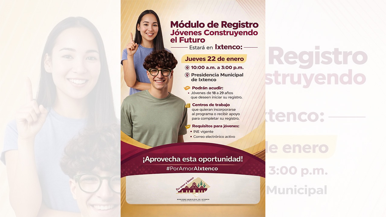 Llega la Oficina Móvil del programa Jóvenes Construyendo el Futuro a Ixtenco este 22 de enero