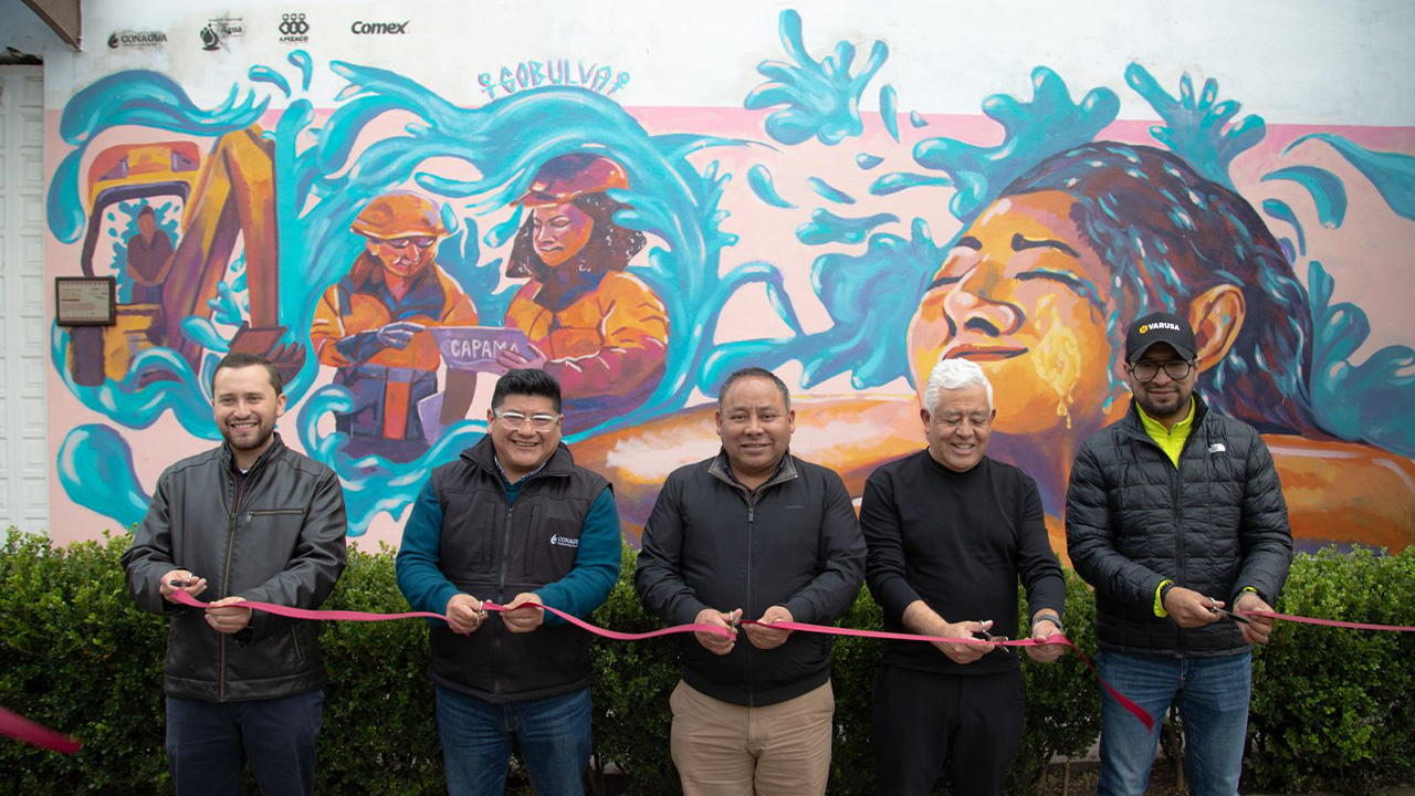 Inaugura Javier Rivera Bonilla los “murales por el agua” en distintos puntos de Apizaco