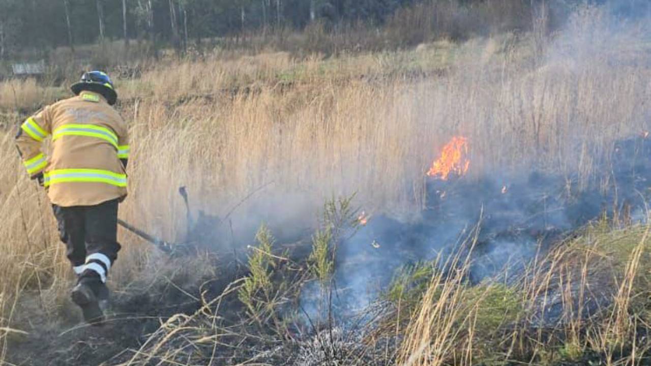 Protección Civil municipal de Tlaxcala y Bomberos del Estado sofocan incendio detrás de La Ocotera