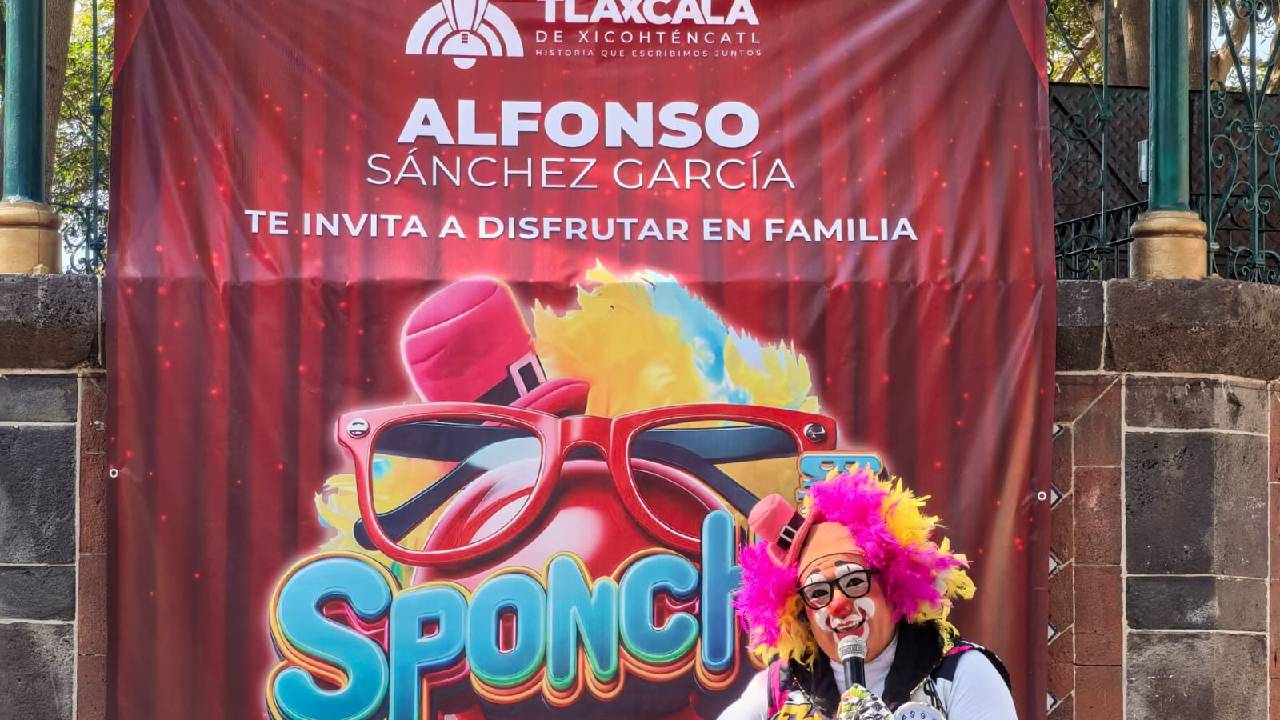 Promueve gobierno de Alfonso Sánchez García domingos familiares con presentación del payaso Sponch