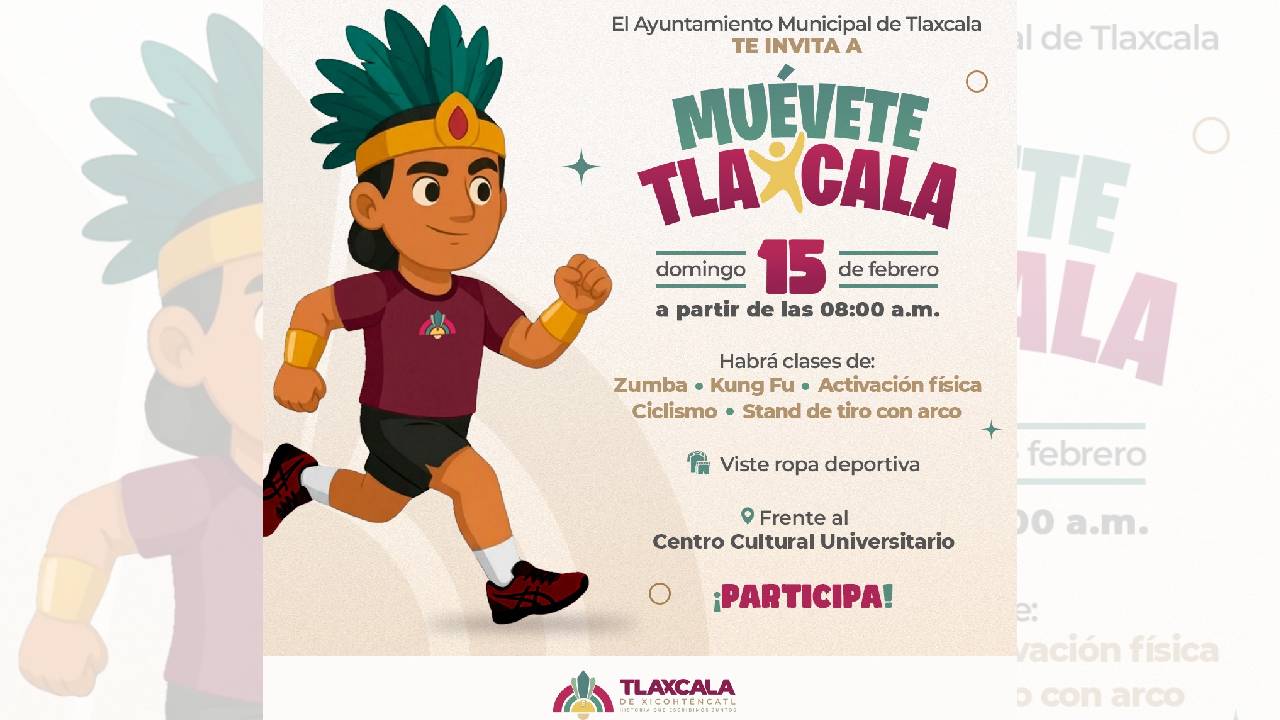 Invita alcalde Alfonso Sánchez García al circuito familiar “Muévete Tlaxcala” que iniciará el domingo 15 de febrero