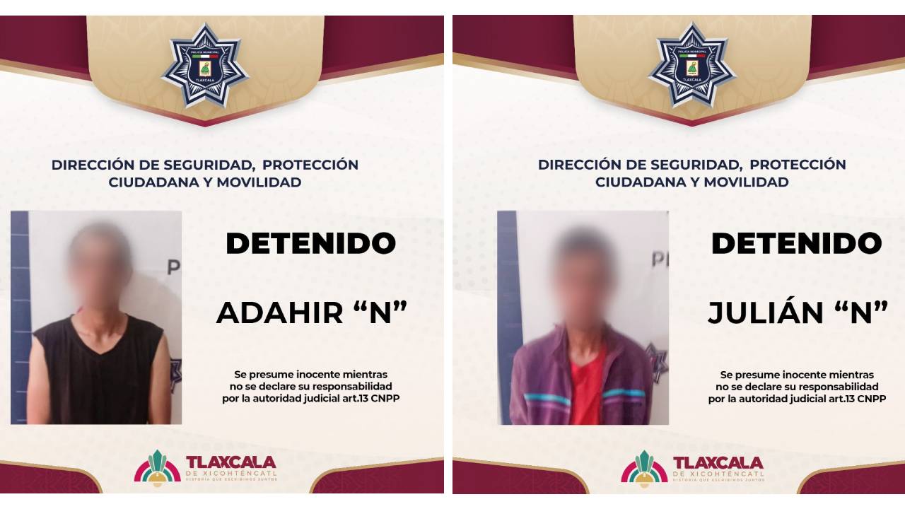Policía Municipal de Tlaxcala atiende reportes ciudadanos y detiene a dos personas por alterar el orden público