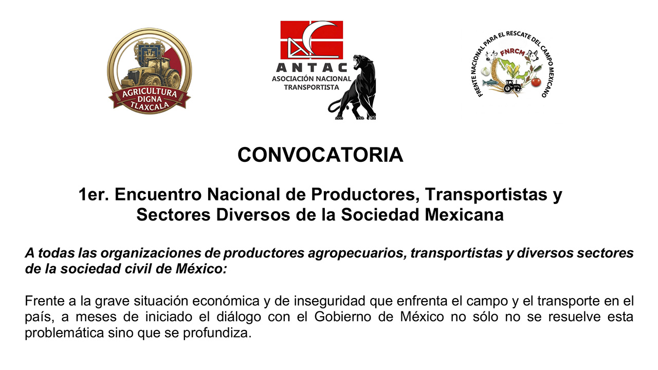 Productores y transportistas convocan a encuentro nacional en Tlaxcala ante crisis económica e inseguridad