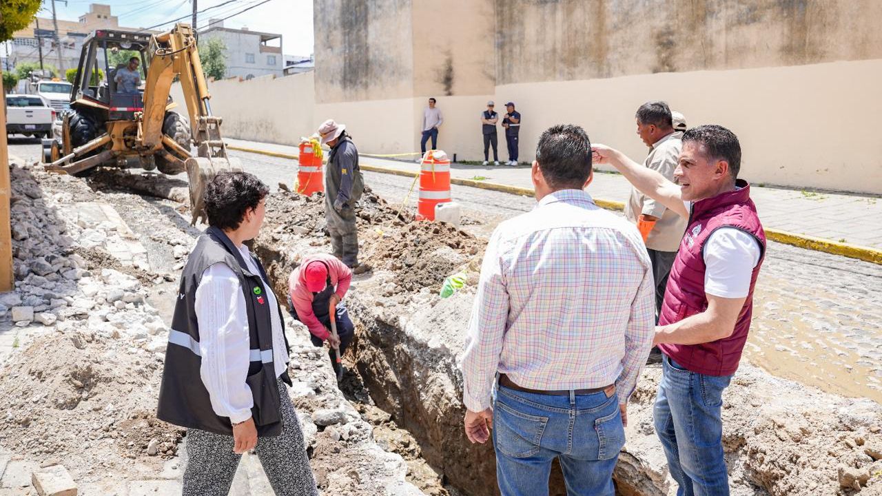Verifica alcalde Alfonso Sánchez avances de la rehabilitación del sistema de drenaje en la prolongación Morelos de la capital
