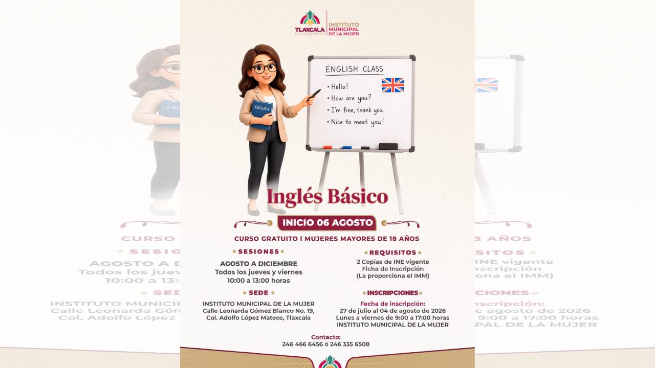 Abre ayuntamiento de Tlaxcala nuevas oportunidades para las mujeres con curso de inglés