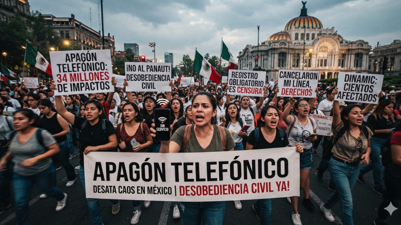 Apagón telefónico desata 34 millones de impactos y llamados a la desobediencia civil en México, revela DINAMIC