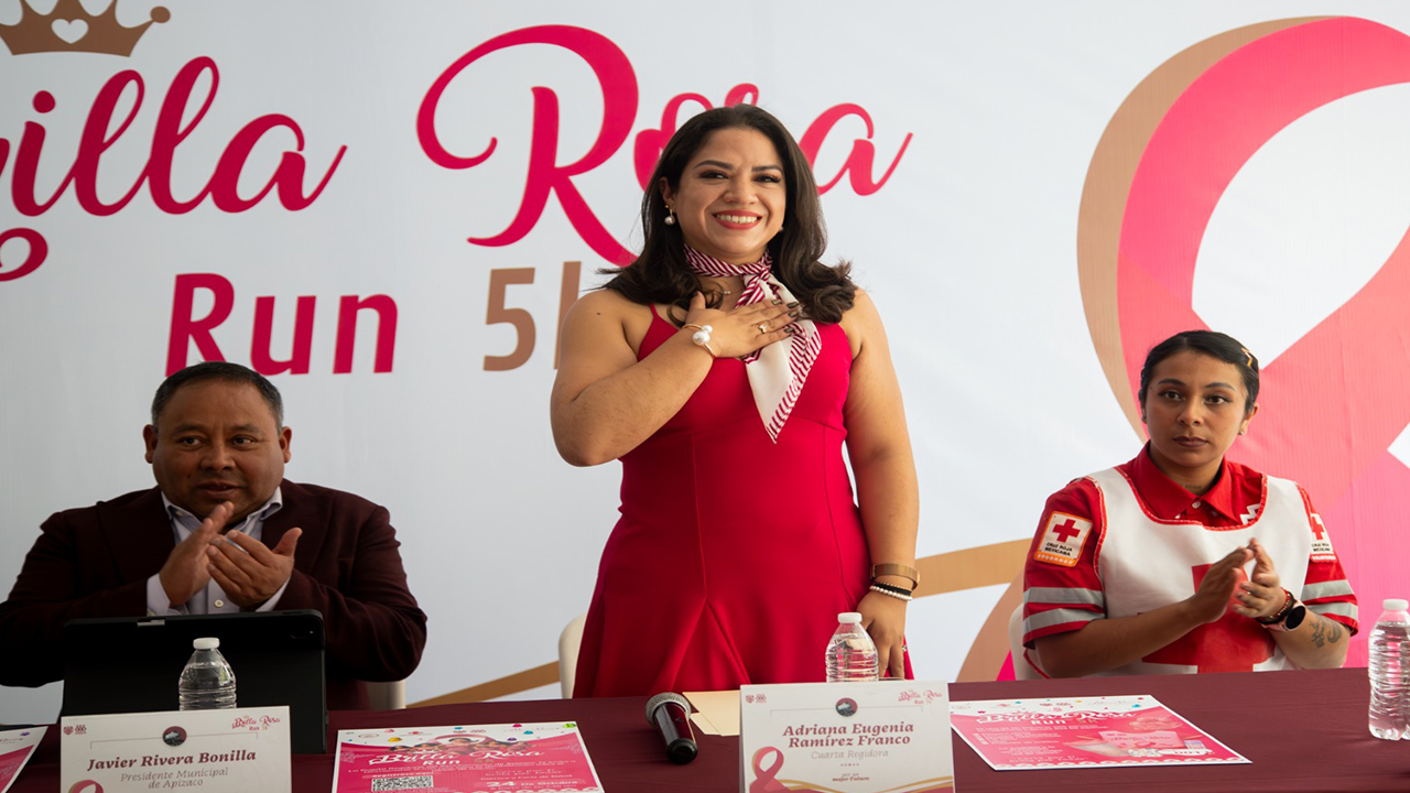 Anuncia Ayuntamiento de Apizaco Feria de la Salud y carrera “Brilla Rosa Run 5K” en el marco del mes rosa.