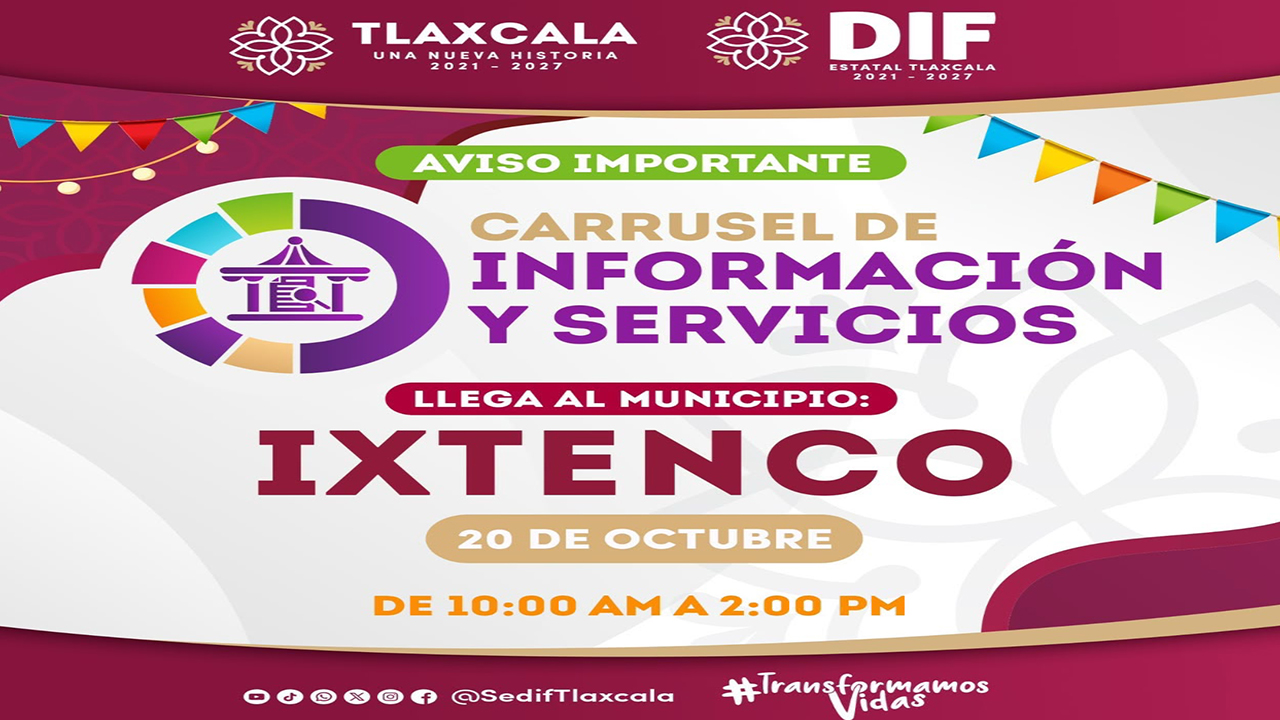 Llegará a Ixtenco el carrusel de información y servicios del SEDIF Tlaxcala